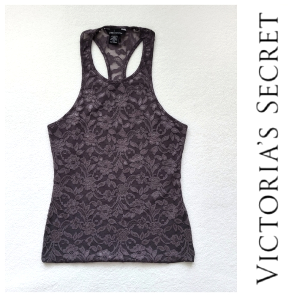 VS 2013 | Lined Lace Halter Top | Moda International Grey Small EUC